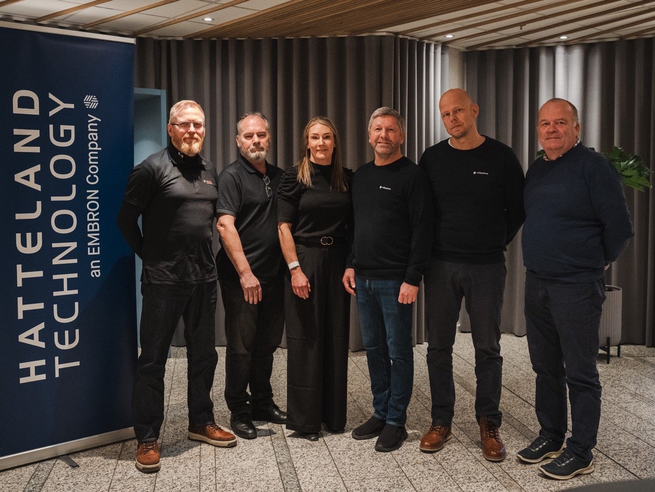 Bildet viser gjengen som sto bak Bosch/Milestone-samlingen. Fra venstre: John Ørnebjerg (Bosch), Thore Kyllerud Bosch), Tine Thorsen (Hatteland Technology), Kaare Koren Røvig (Milestone), Ole Espen Samuelstuen (Milestone)  og Anders Bjerketveit (Hatteland Technology).