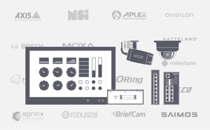 This illustration shows different products, suggesting that Hatteland Technology offers a wide range of off-the-shelf products for industrial users.
