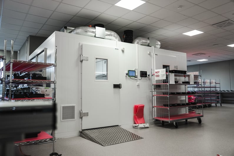 This picture is from the test facilities inside Hatteland Technology's new production facility.