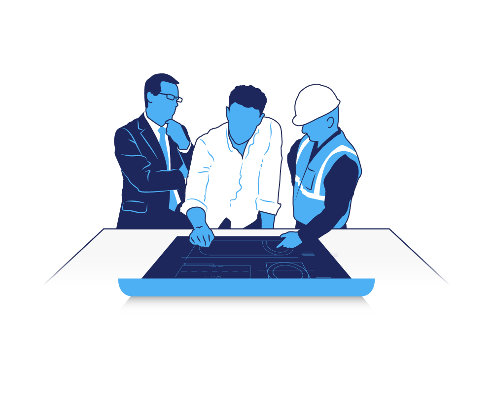 An illustration indicating how Hatteland Technology can help you design a technical system.