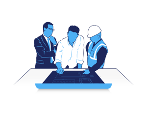 An illustration indicating how Hatteland Technology can help you design a technical system.