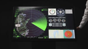 A picture of Hatteland Technology's new 4K electronic chart table, the T40.
